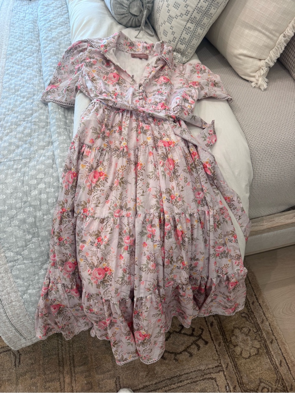 JessaKae Floral Maxi Dress in Light Pink and Rose - Picture 3 of 4